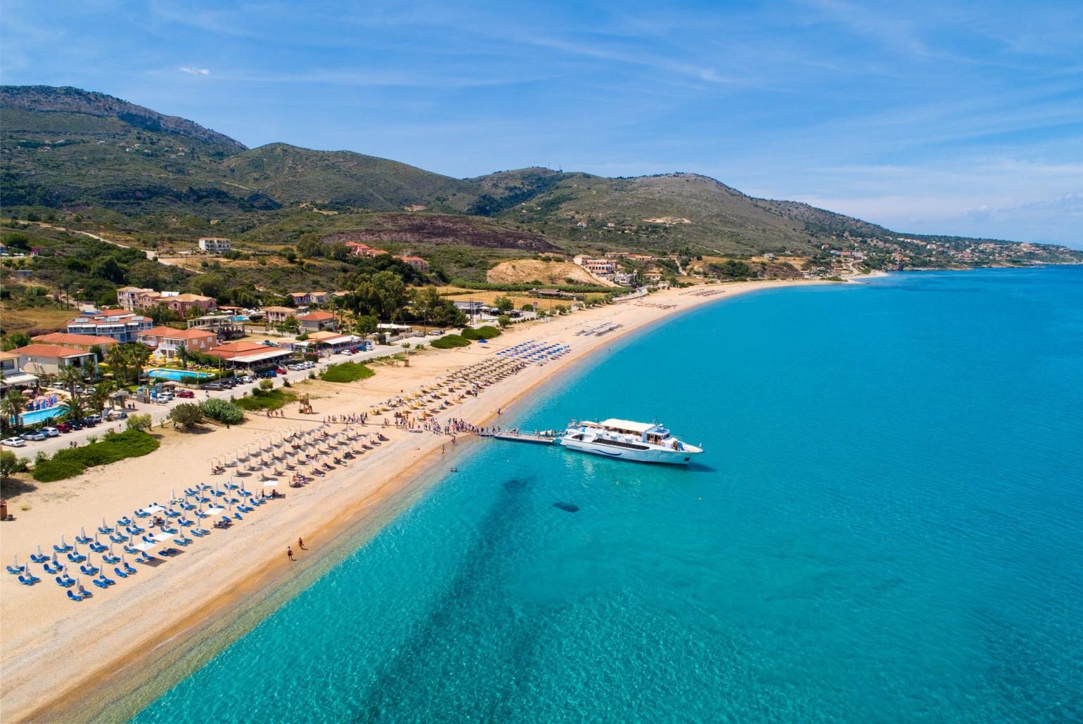 Skala Beach and Village Kefalonia Greece