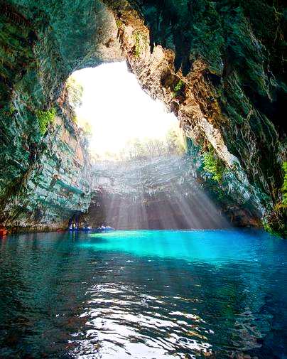 Melissani Lake Cave Kefalonia Greece